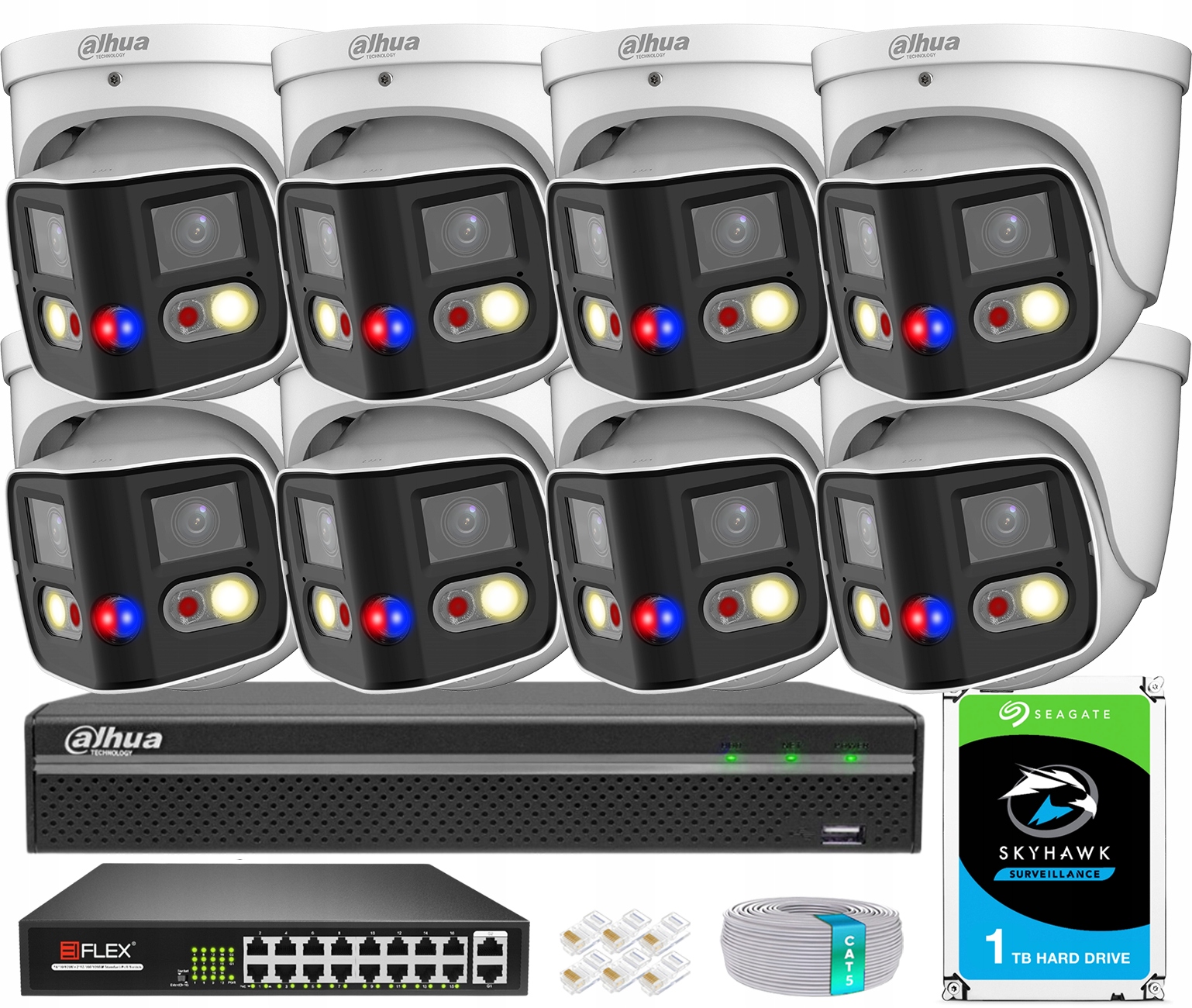 Sada na monitorovanie 8Mpx TiOC 8 Ip kamier Dahua Smart Dual Light Deň/Noc