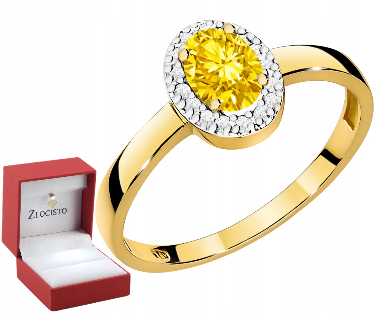 Prstýnek se žlutým briliantem Lab. 0,50 Ct Žluté zlato 585 Gravírování