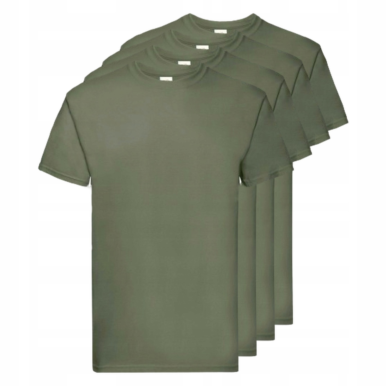 4x Pánské prémiové Tričko Fruit of the Loom Classic Olive, velikost 3XL