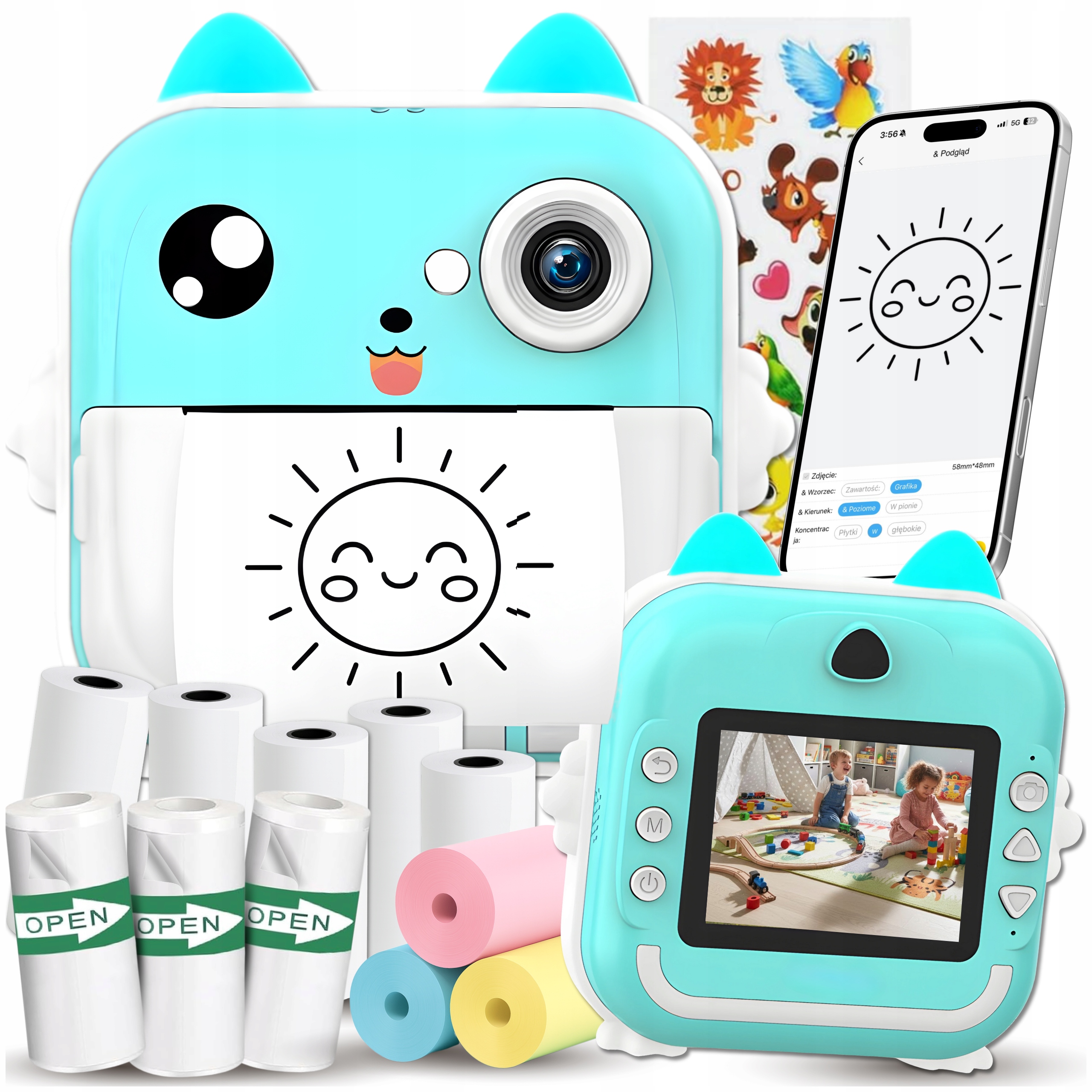 Instantní Fotoaparát Pro Děti Tisk Mini Tiskárna 11 Rolí Samolepky