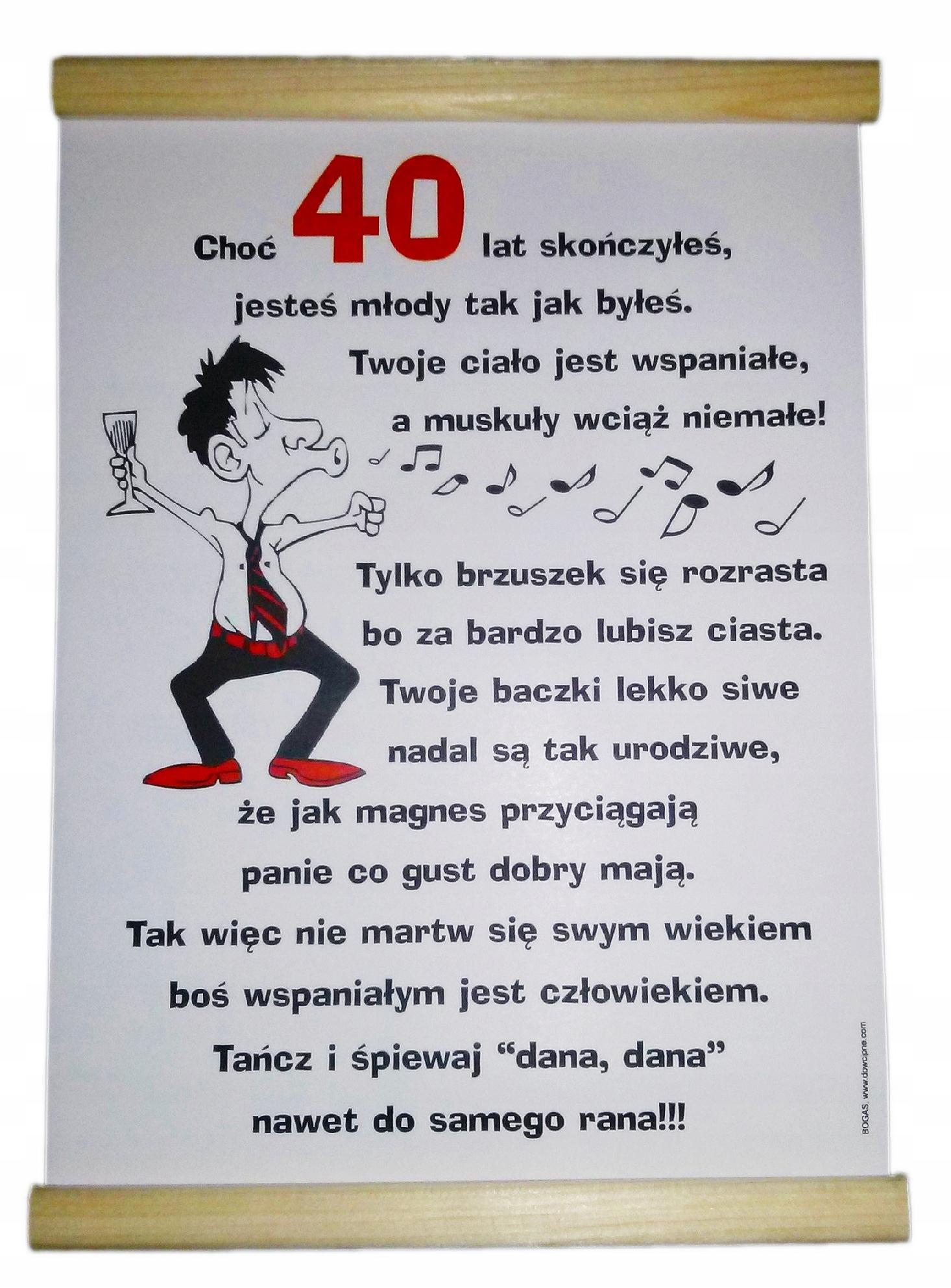 

Dyplom 40 urodziny faceta mężczyzny 40 lat