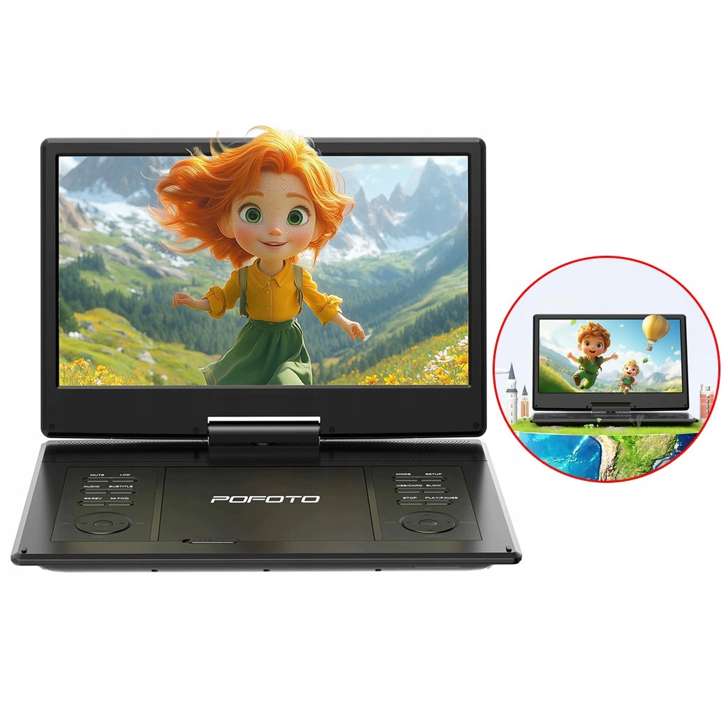 Přenosný DVD Přehrávač S LCD Displejem 15.7" Baterie 4000MAH Usb Černý