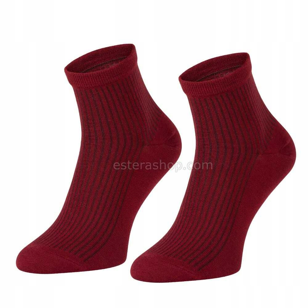 Krótkie skarpety z wełny merynos bordowe 39/42