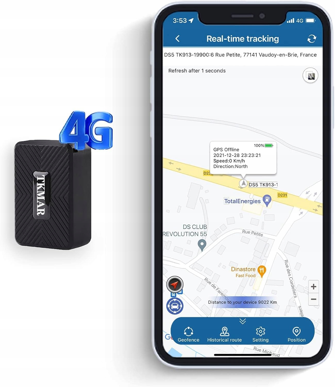 4G Gps Lokátor Do Automobilu Motocykla Nákladných Vozidiel 1500 mAh Tkmars
