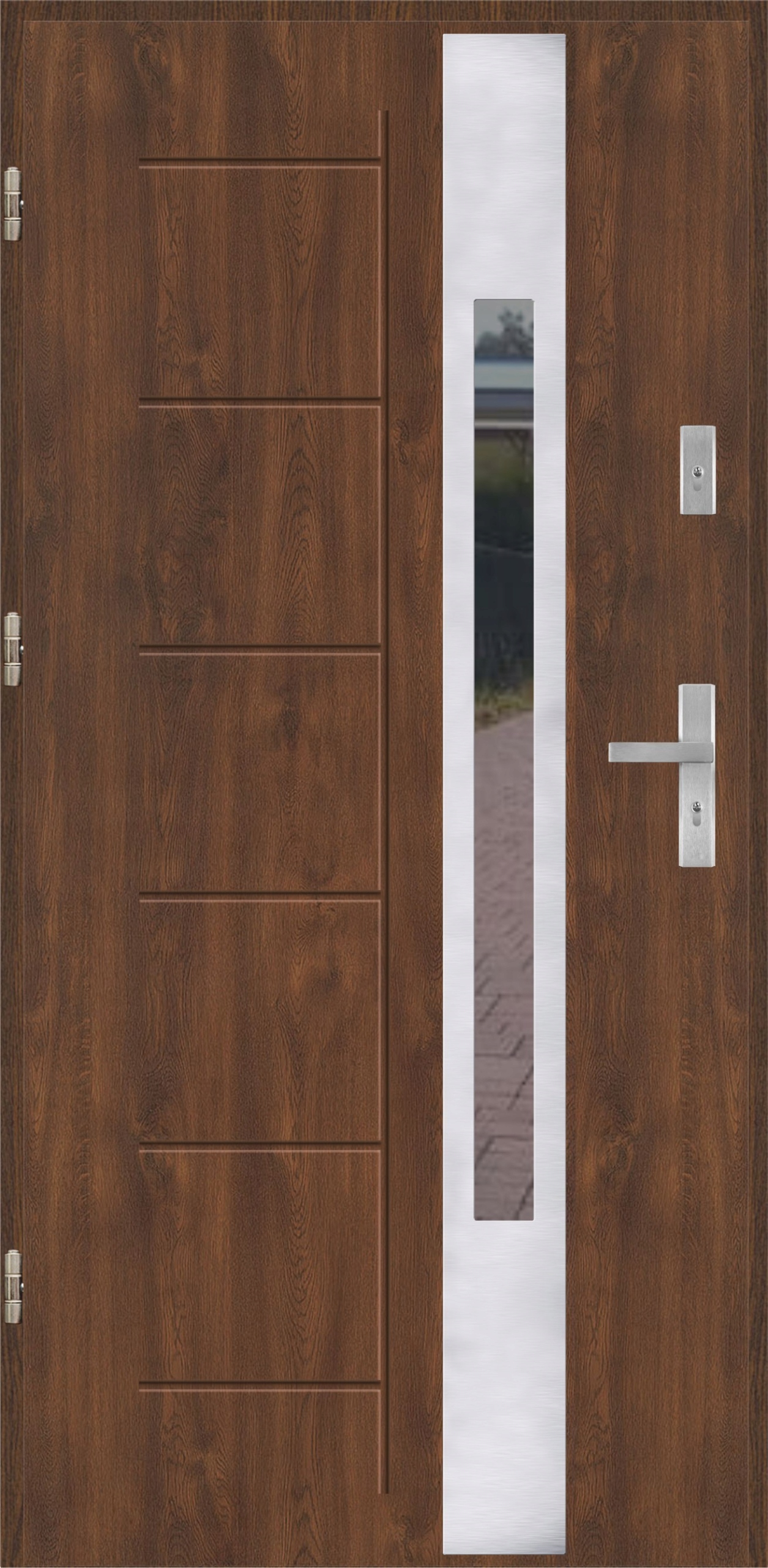 Drzwi Ud 1,2 Lux 72mm Gala 144 Inox Orzech Lewe 80 do wewnątrz