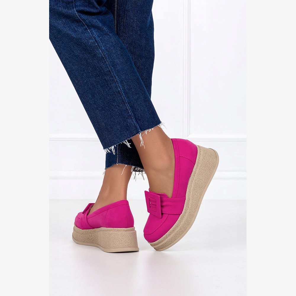 MOKASYNY DAMSKIE PÓŁBUTY NA KOTURNIE Z OZDOBĄ r 37 Marka Casu