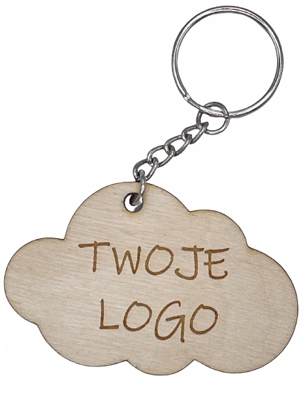 

Drewniany brelok Twoje Logo grawer dla firmy Tekst