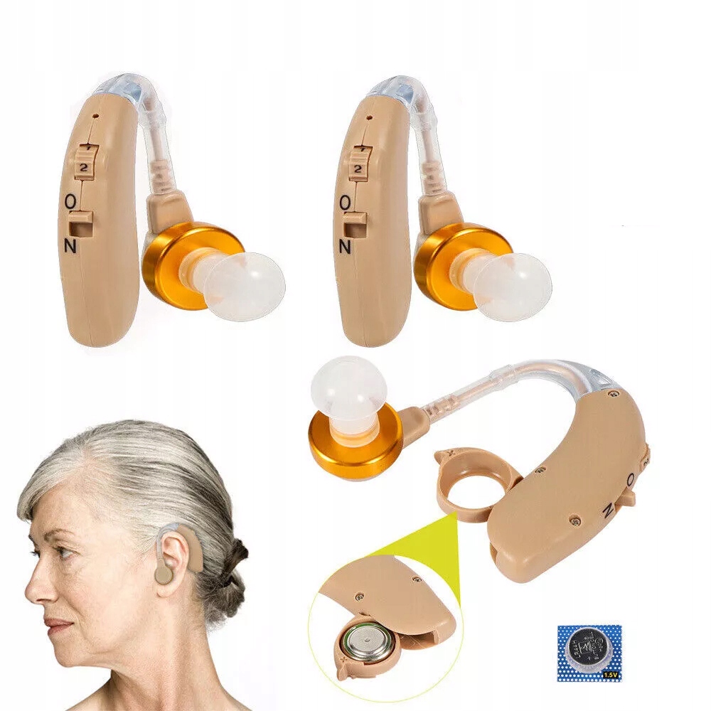 2szt Aparat Słuchowy Certyfikowany Medyczny Akumulator Wzmacniacz Słuchu