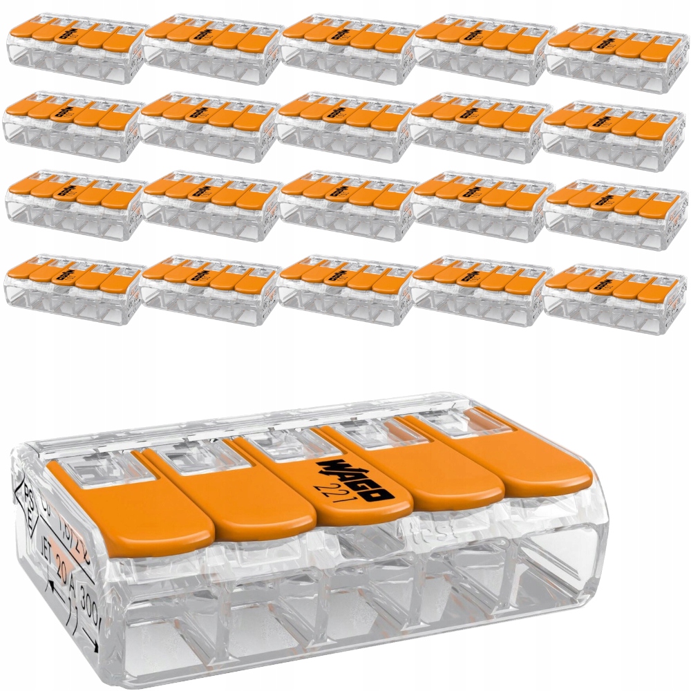 

Zestaw Wago 221-415 Szybko Złączka Kablowa 20X