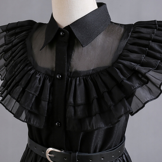 Wednesday Addams Strój Sukienka peruka przebranie Płeć Dziewczynki