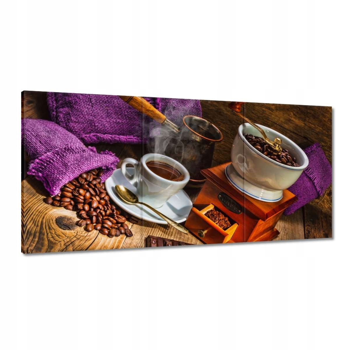 Obrazy 180x90 Fialové vrecia s kávou