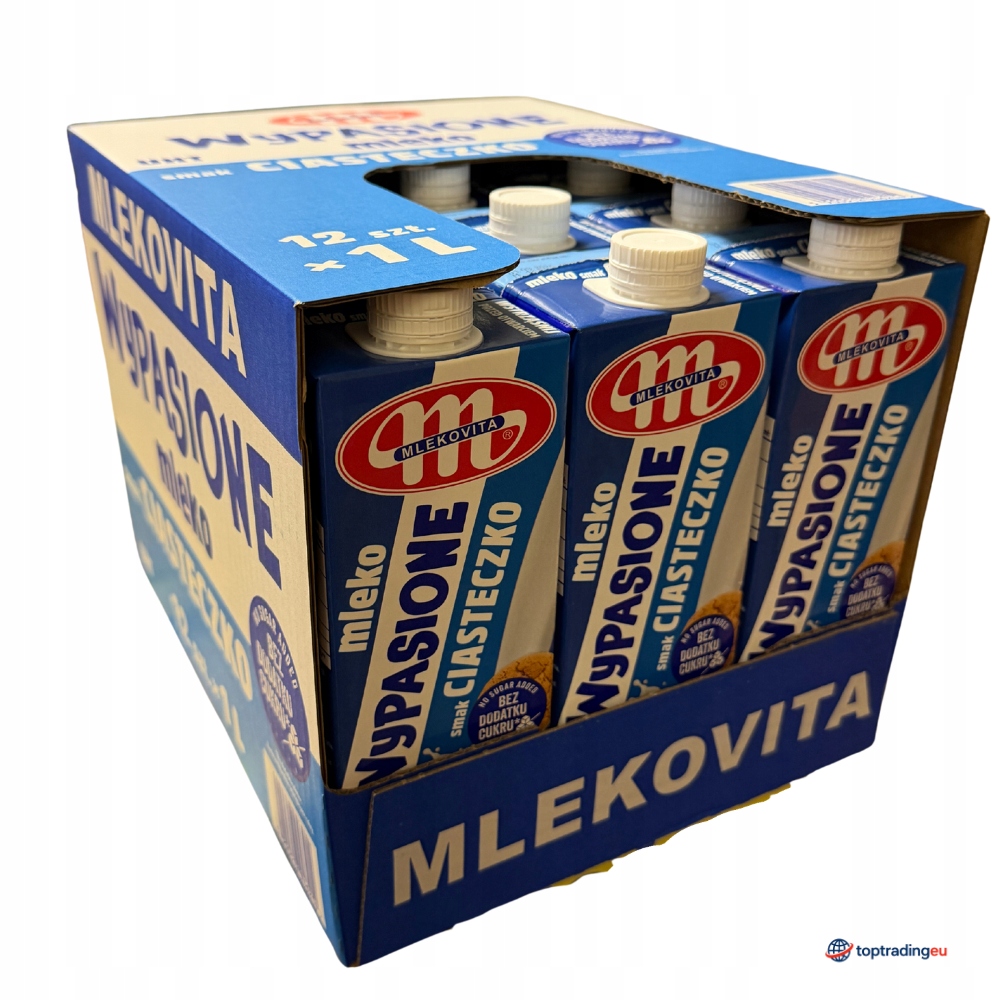 Kravské mléko, pasterizované mléko Mlekovita 1000 ml 12x1 l