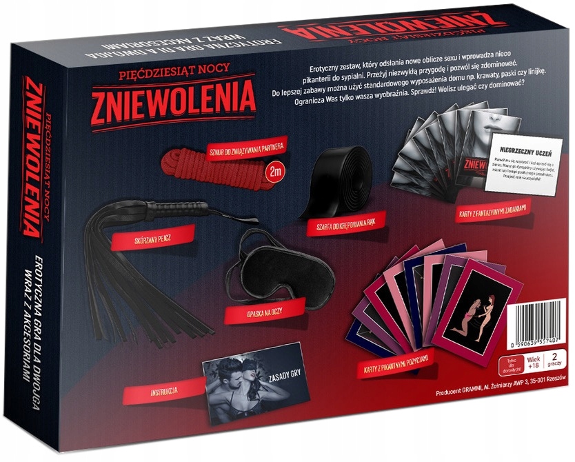 50 Nocy Zniewolenia - Gra Na Walentynki Erotyczna Planszowa + AKCESORIA EAN (GTIN) 5907609471536
