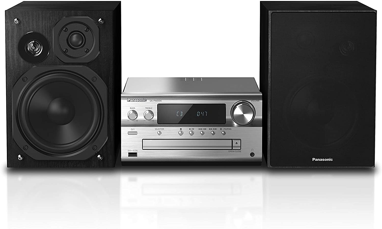 Wieża stereo Panasonic SC-PMX94EG-S System Micro HiFi, Srebrny, 120 W