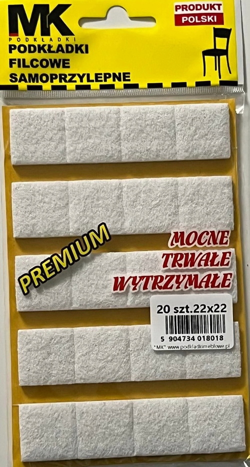 

Podkładki Filcowe Premium 22X22 Biały