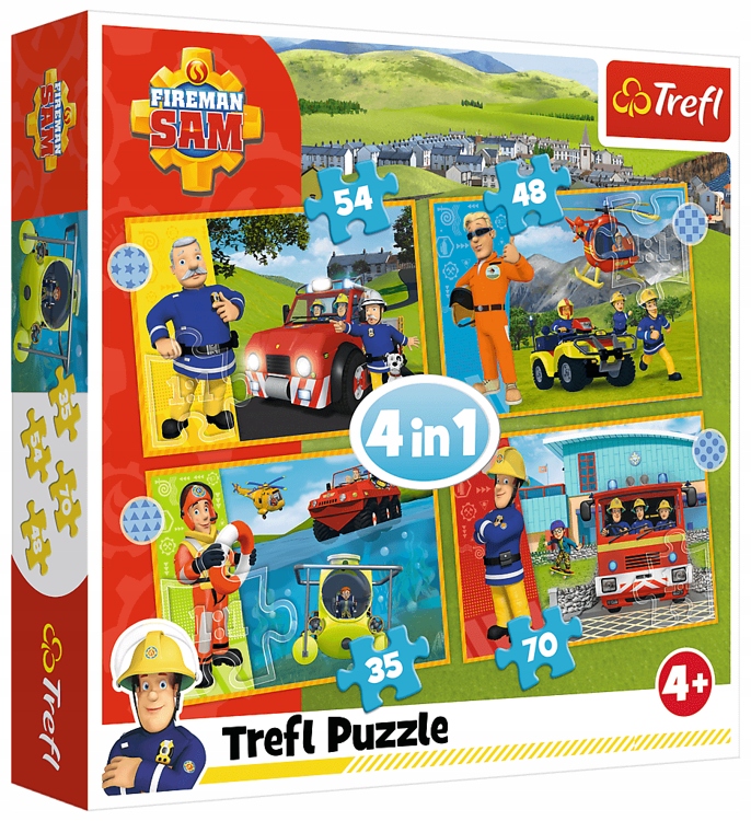 

Trefl Puzzle 4w1 Odważny Strażak Sam 207 El 34387