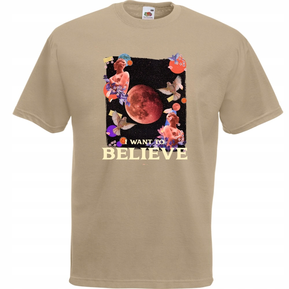 

Koszulka i want to believe kolaż M khaki
