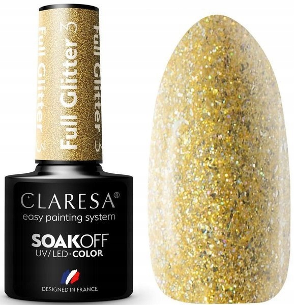 Claresa Lakier Hybrydowy Full Glitter 3 Marka Claresa