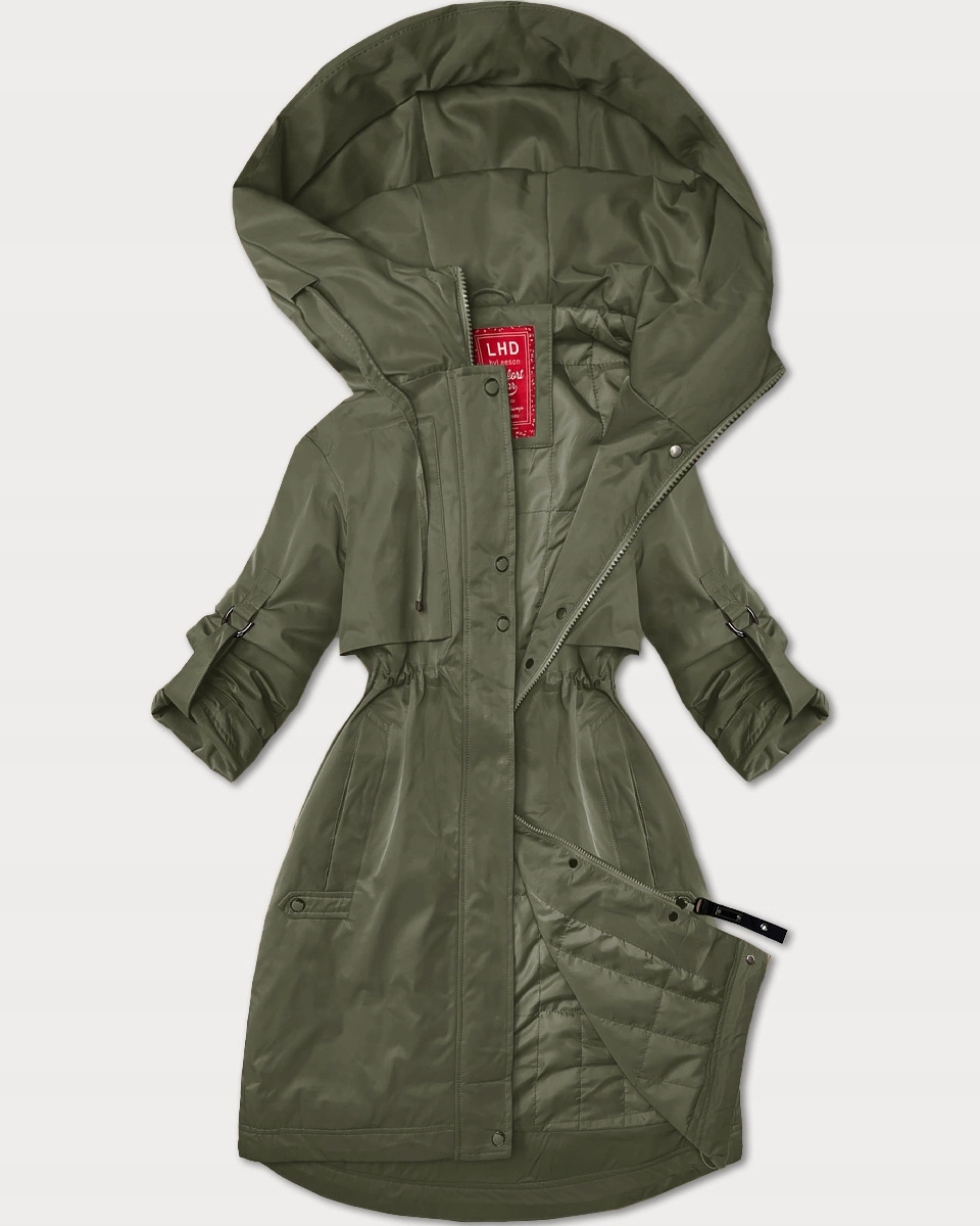 Tenká Bunda S Kapucí 24591 Olivová M (38)
