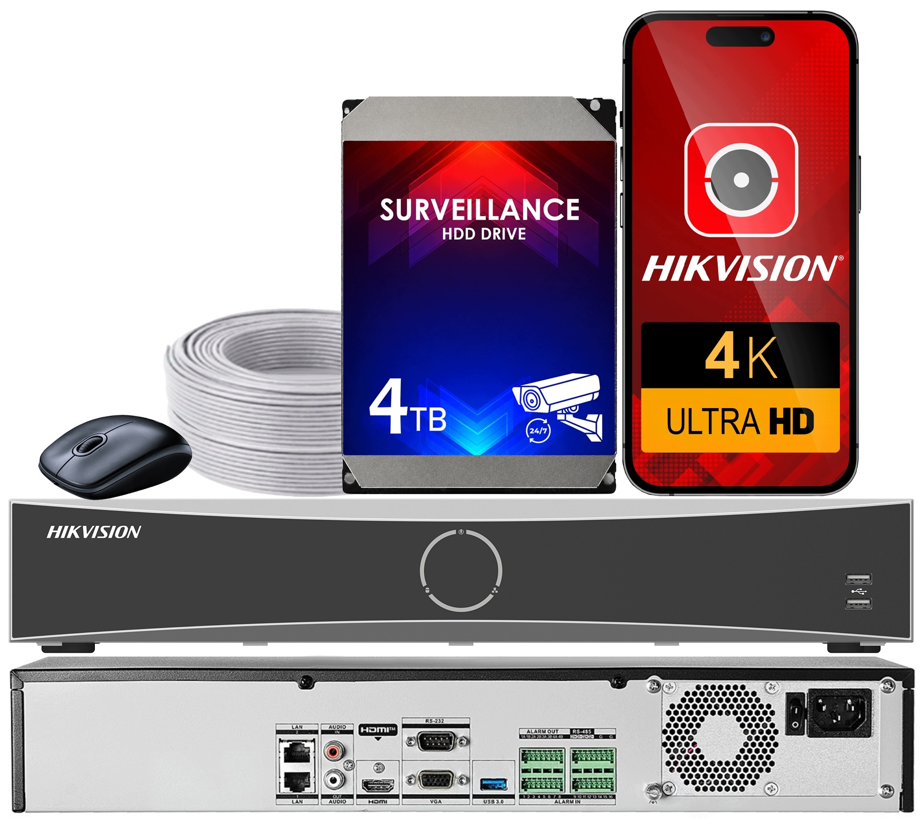 Ip rekordér Hikvision DS-7732NXI-K4 Acusense 32CH Ip Do 12MPX 4TB disk
