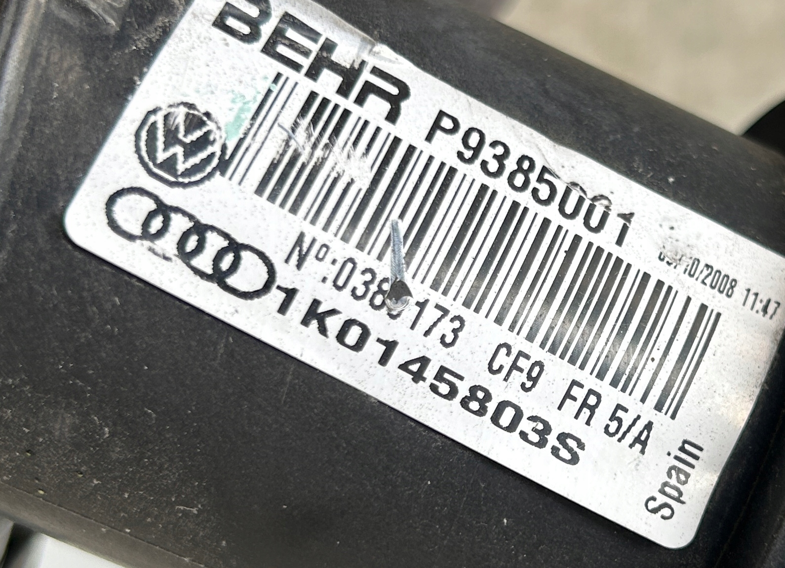 INTERCOOLER VW SEAT SKODA 1.9 TDI 1K0145803S
