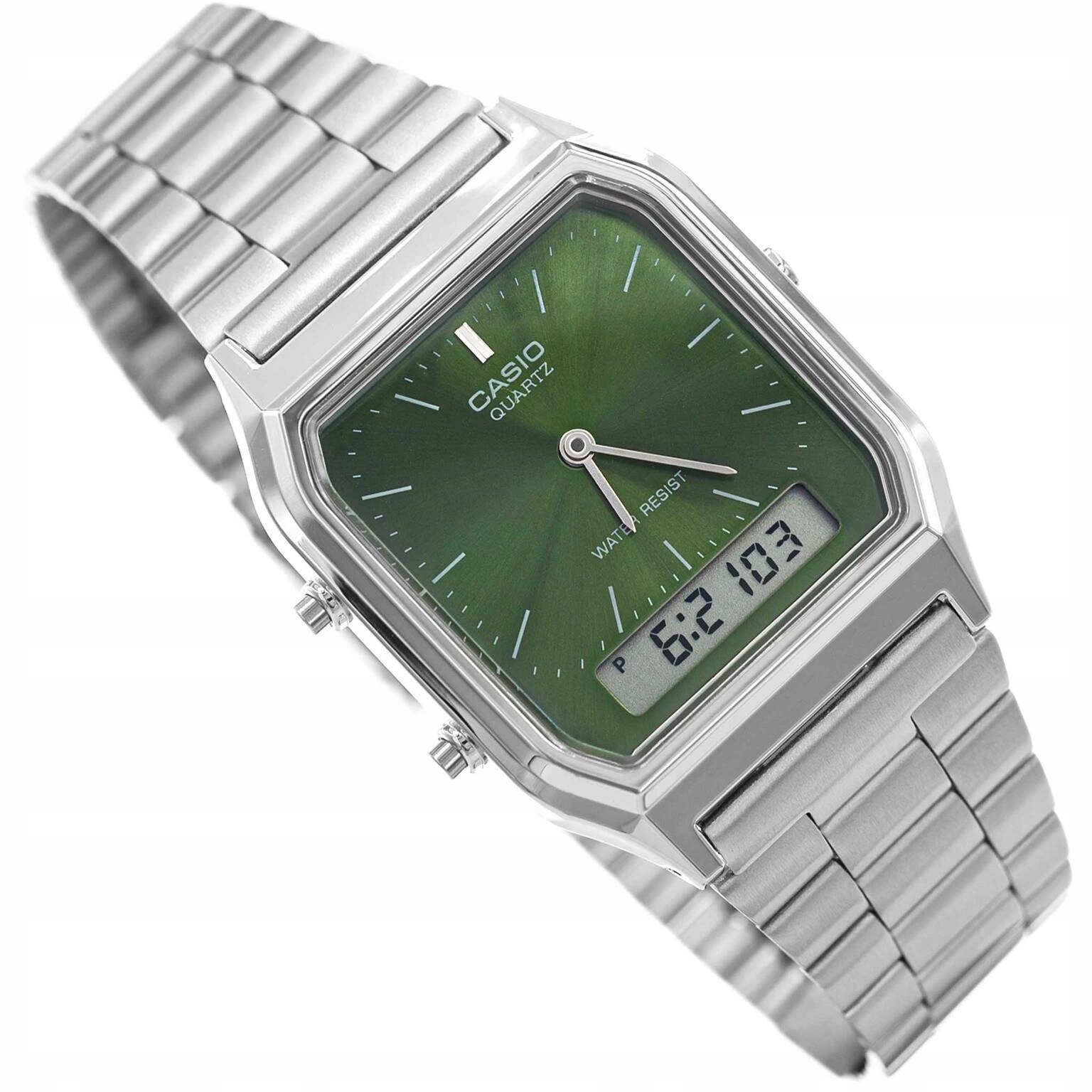 Pánské Hodinky Casio AQ-230A 3A Vintage Stříbrná Datumovka Klasická Stopka