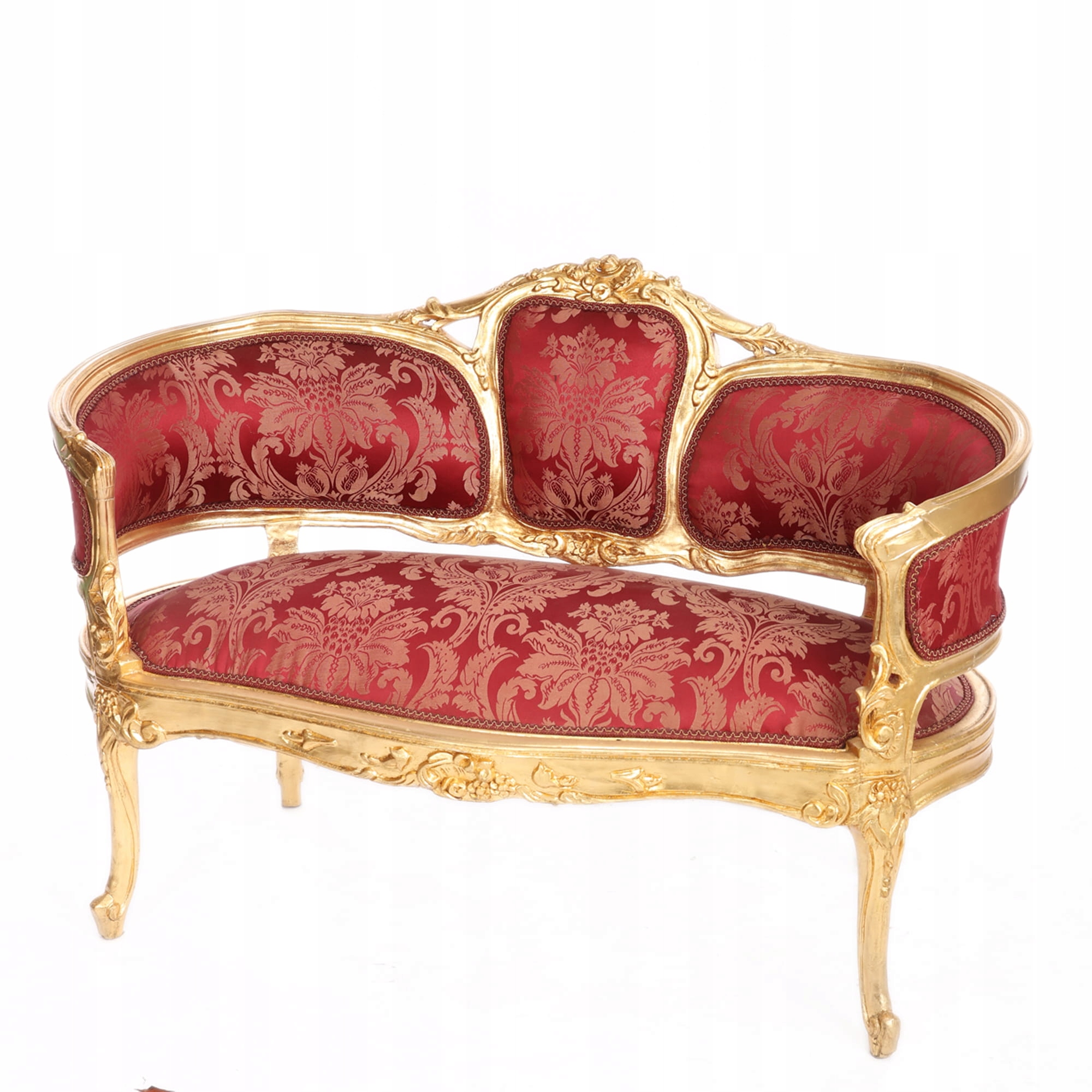 Baroková pohovka Zlato-bordová štylizovaná pohovka