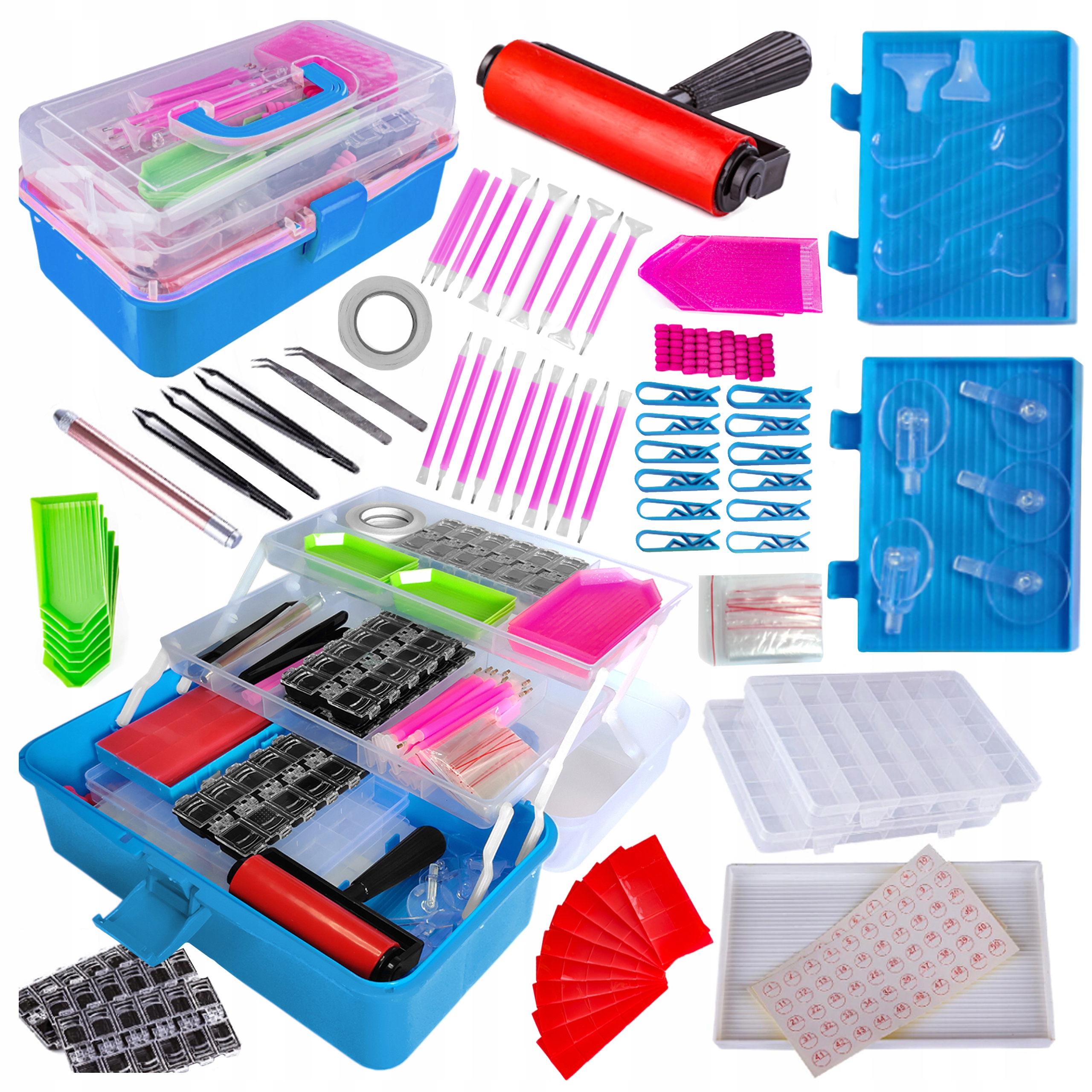 Kufřík Organizér a sada příslušenství pro diamantové vyšívání Diamond Painting