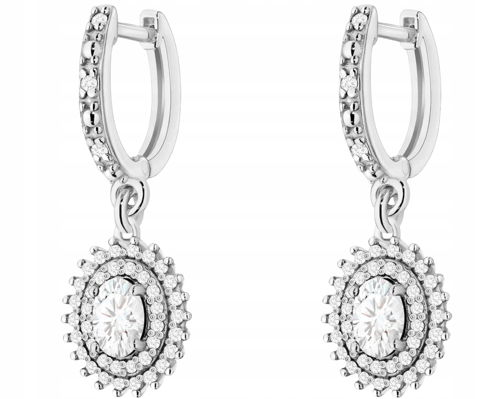 Bílé Zlato S Náušnice Na Anglickém Zapínání S Laboratorními Brilianty