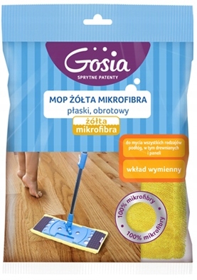 

Wkład Gosia mop płaski, obrotowy żółta mikrofibra
