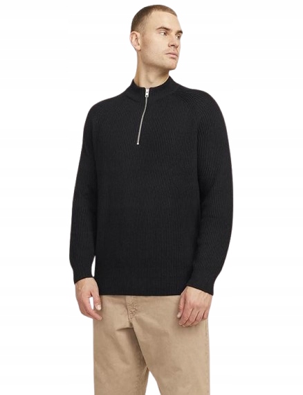 Jack&jones Černý Pánský Svetr S Pologolfem A Zipem XXL J9D