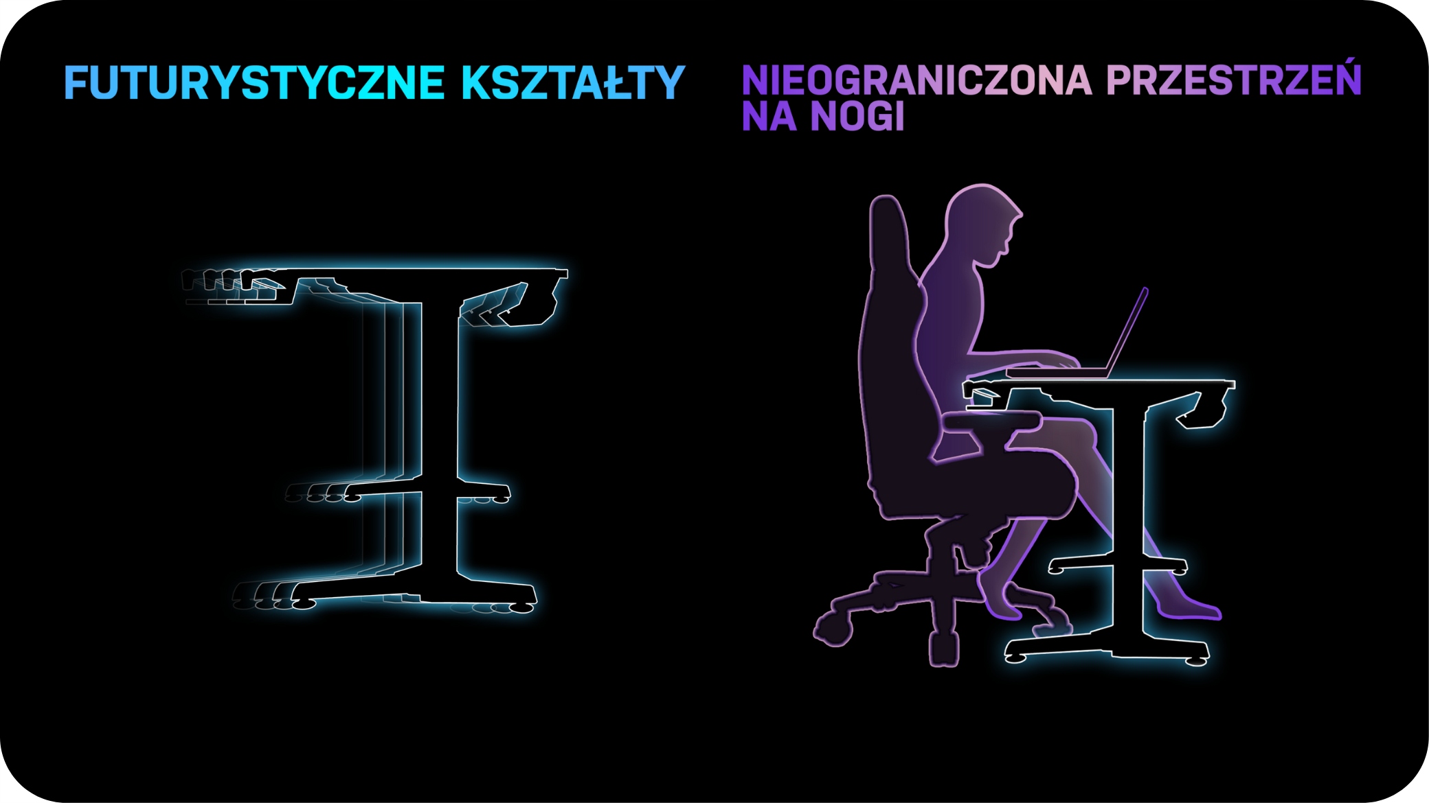 BIURKO KOMPUTEROWE GAMINGOWE 150x60cm ULTRADESK FRAG Gold LED RGB Podkładka Opcje dodatkowe podświetlenie LED