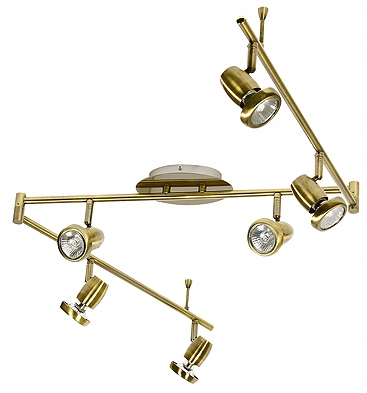 Regulovatelná stropní svítidlo Bodová lomená Lišta Patina 6 Spot reflektorů