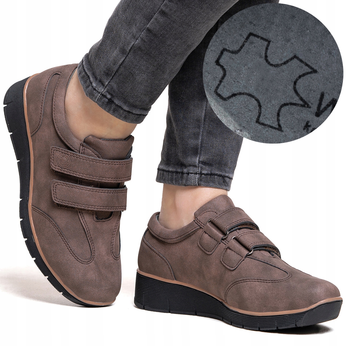 Polobotky vč. kůže tenisky pohodlné lehké na klínku měkké Wojtyłko 40