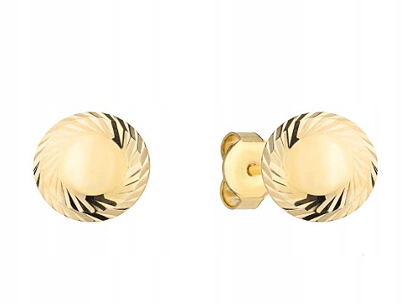 Zlaté náušnice 585 jemné diamantové kolečko 7 mm, módní vzor jako dárek