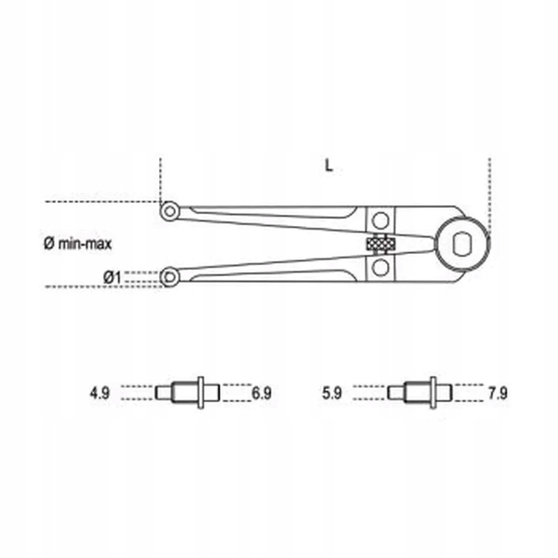Klucz nastawny do nakrętek wieńcowych Marka Beta