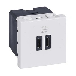 Zásuvka Nabíječka 2x Usb-c 30W Pd Bílá Legrand 077631L