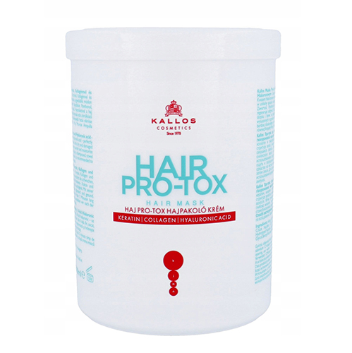 KALLOS HAIR PRO-TOX MASKA DO WŁOSÓW Z KWASEM HIALURONOWYM KERATYNĄ 1000ML