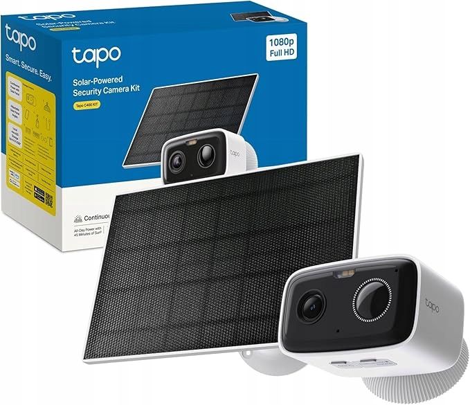 Kamera Tp-link Tapo C400 kit Panel Solarny Zewnętrzna, Wi-Fi biała
