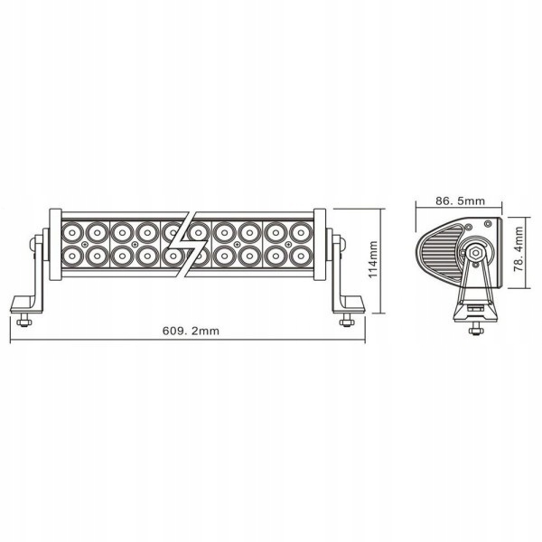 LAMPA 40 LED DALEKOSIEZNA LIGHTBAR COMBO 120W 9 32 Weight with packaging 3 kg