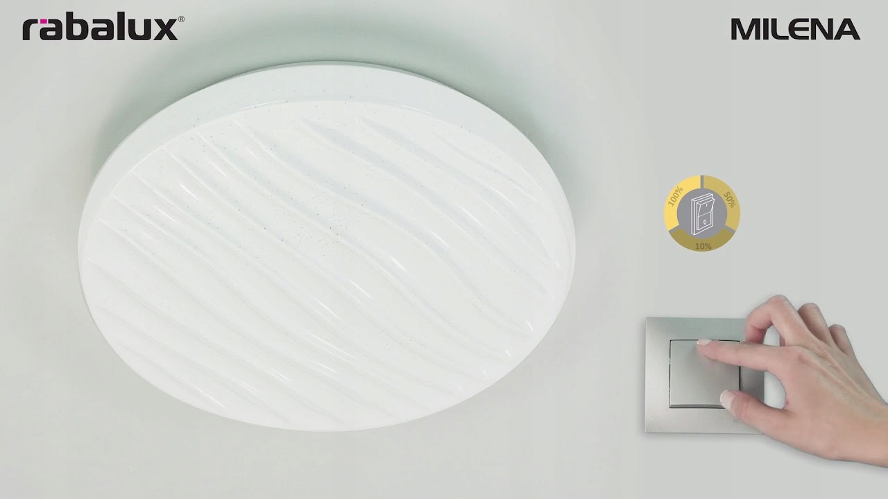 LAMPA SUFITOWA PLAFON ŚCIEMNIALNY EFEKT GWIAZD 12W Marka Rabalux