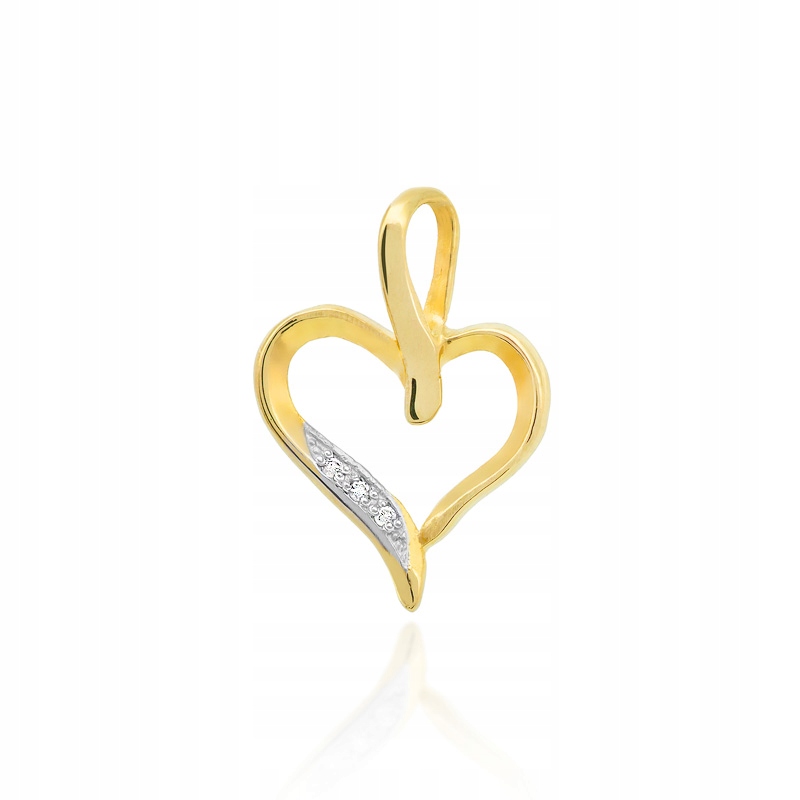 

Złota zawieszka z brylantami serce 585 diamenty