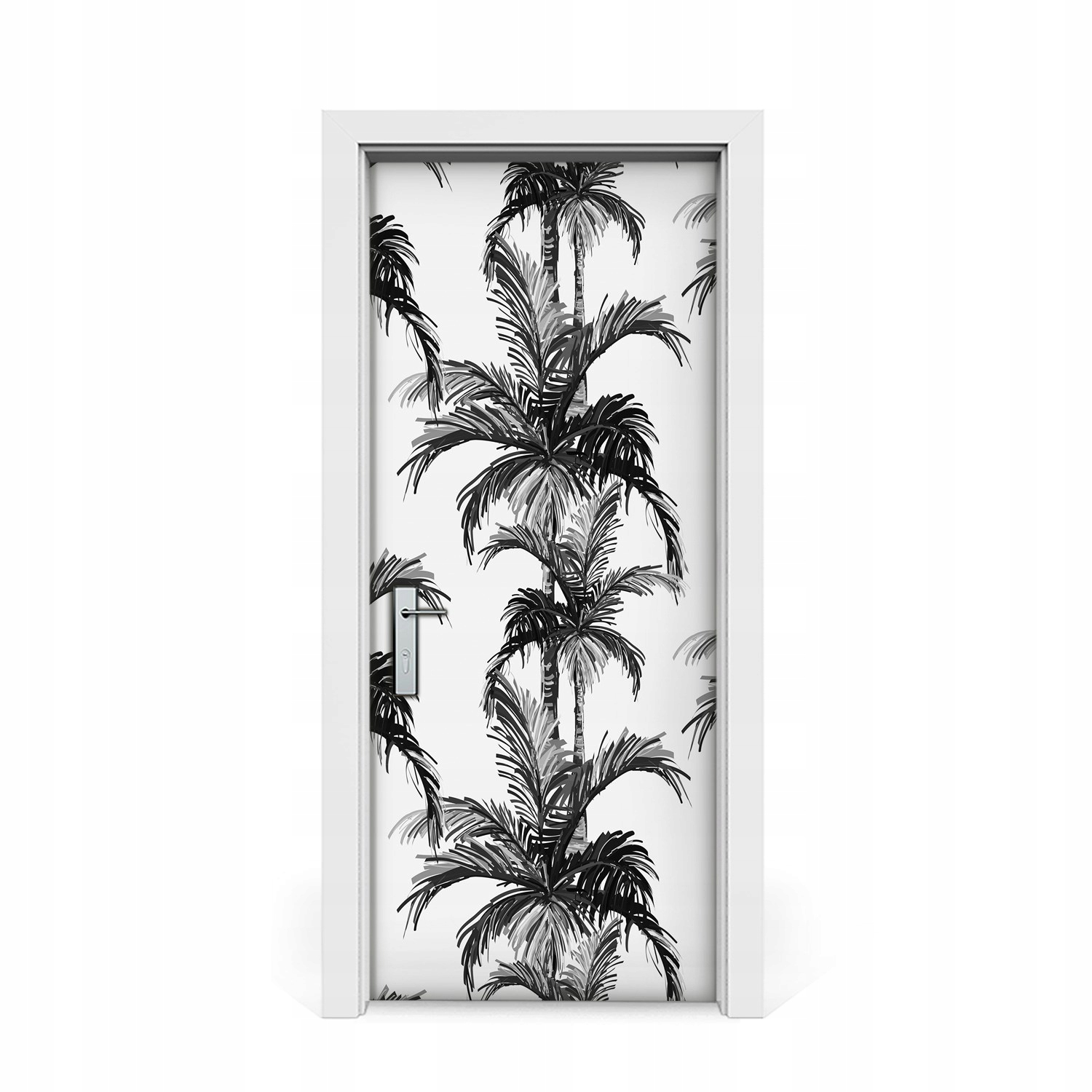 

Naklejka na drzwi Czarno białe palmy 85x205