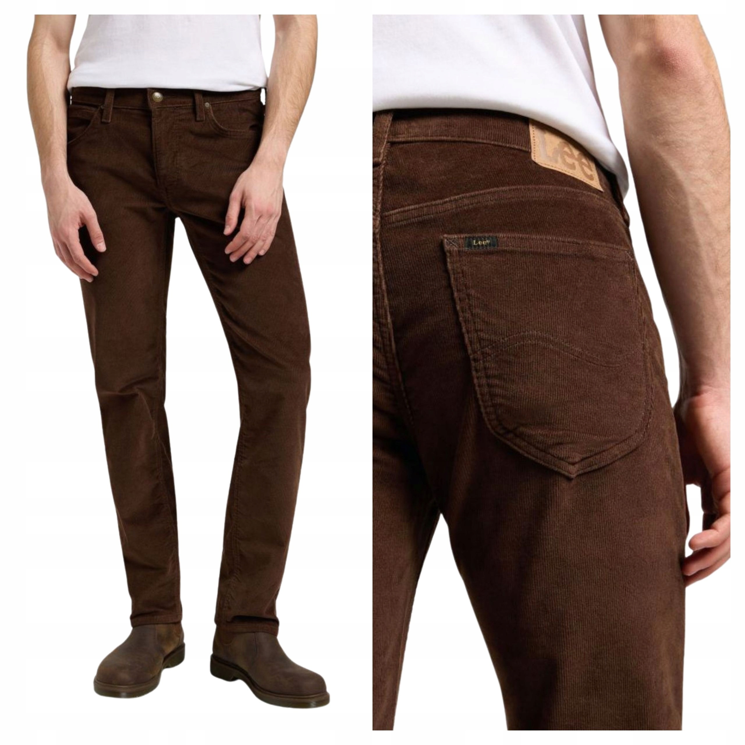 Pánské kalhoty Lee Daren Zip Fly Arabica Hnědé džíny Straight W33 L32