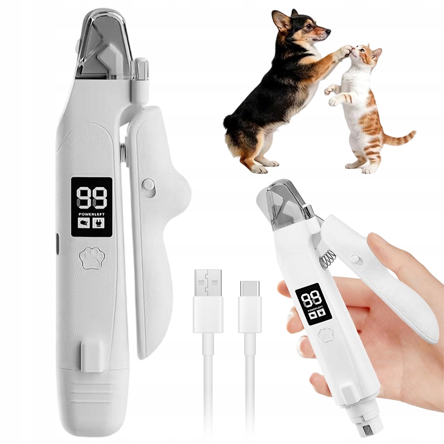 Levně Kleštičky Na Drápky Zvířat 2V1 S Diamantovým Brusičem Pro Psy A Kočky