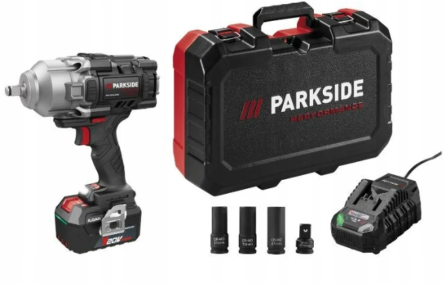 20 V Akumulátorový rázový uťahovák Passp 20-Li C4 s akumulátorom nabíjaním. Parkside Perf
