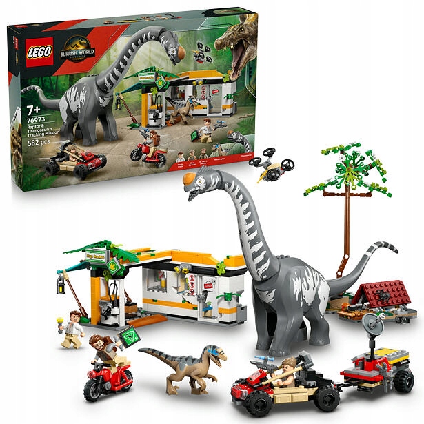 Lego Jurassic World 76973 Mise na sledování raptora a titanosaura