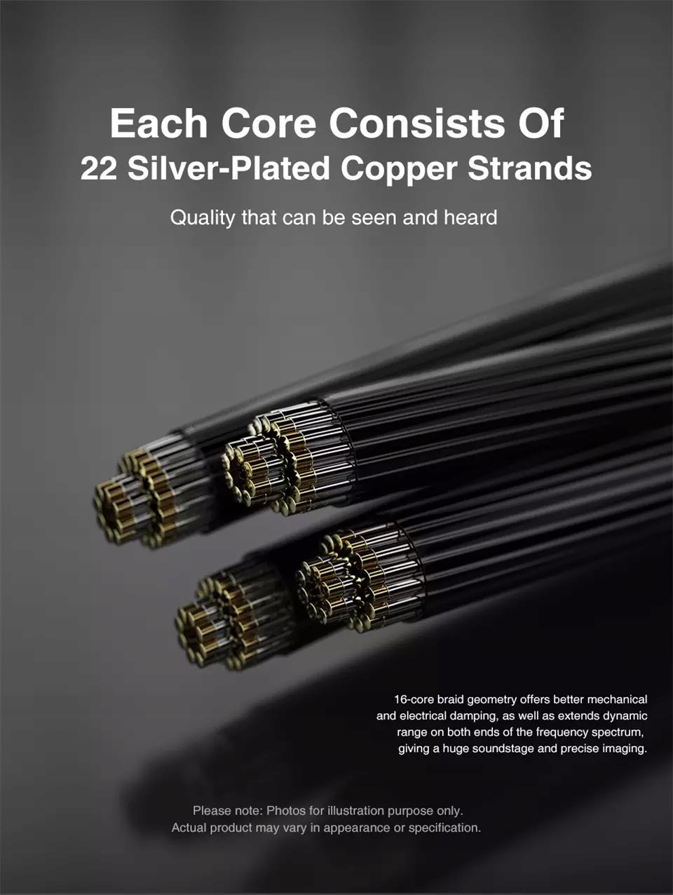 Kabel C-pin 3,5mm 16 żył OCC Silver KZ ZS10 ZSN Regulacja głośności nie