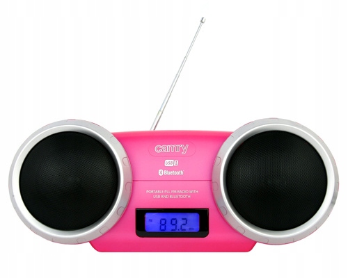 Radio Bluetooth CR 1139 Pink - USB, FM, AUX, Przenośne
