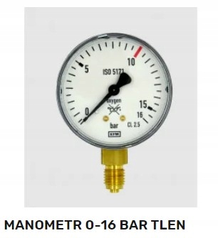 Manometr 0-16 bar TLEN reduktor RBT-1 Oryginał PERUN 1 sztuka